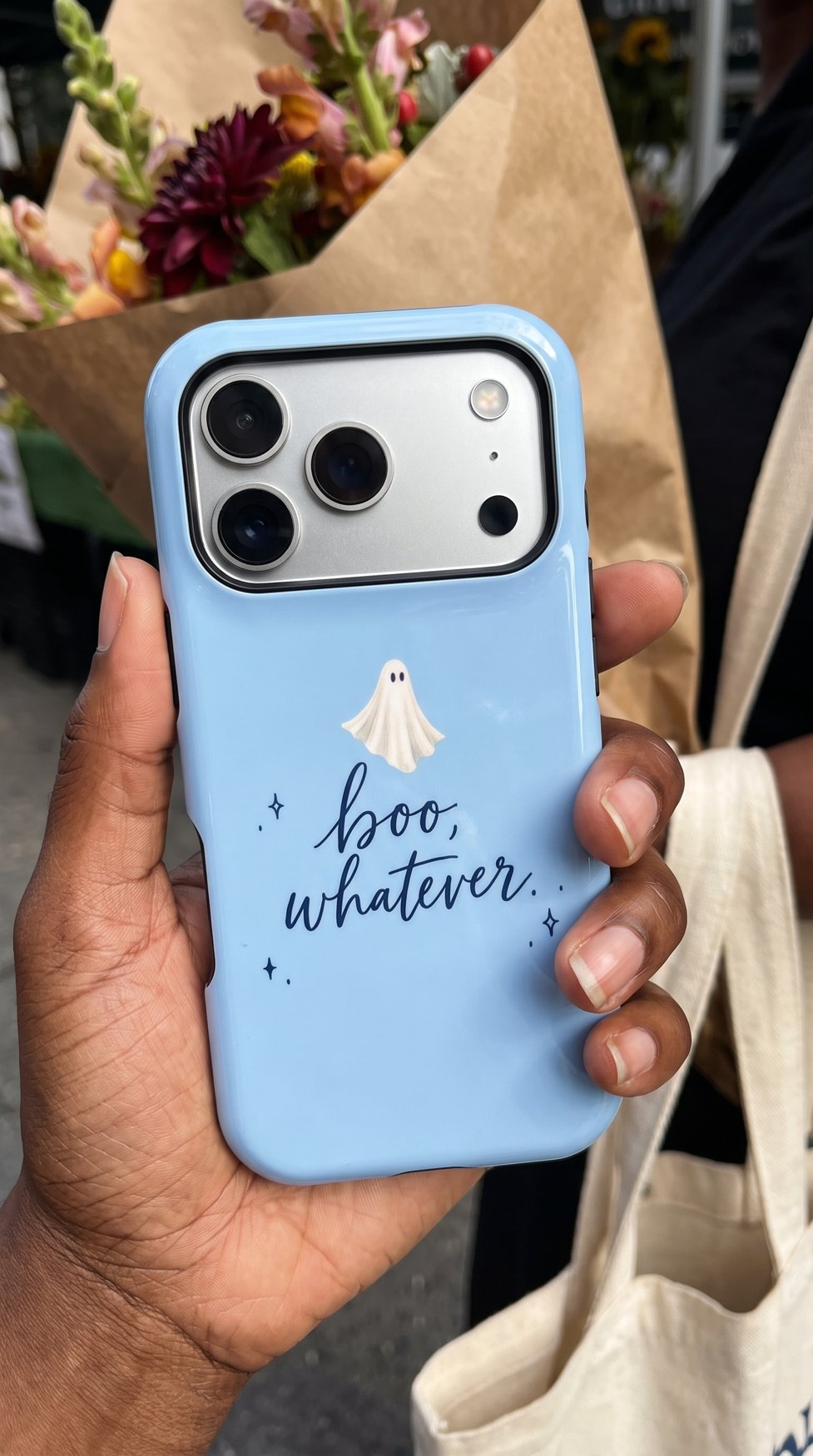Boo, Whatever iPhone case, in hand