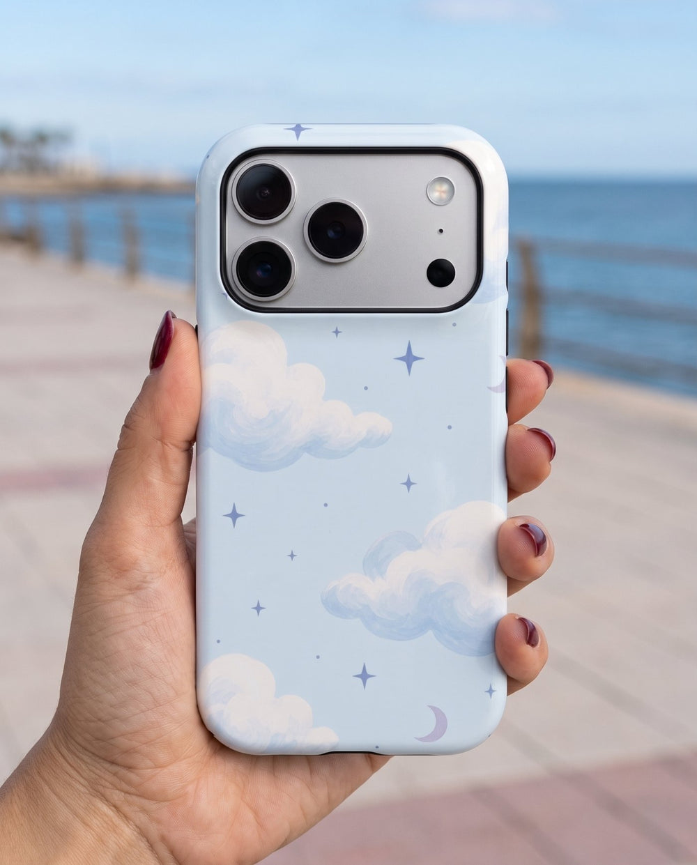 Cloud Nine iPhone case, in hand