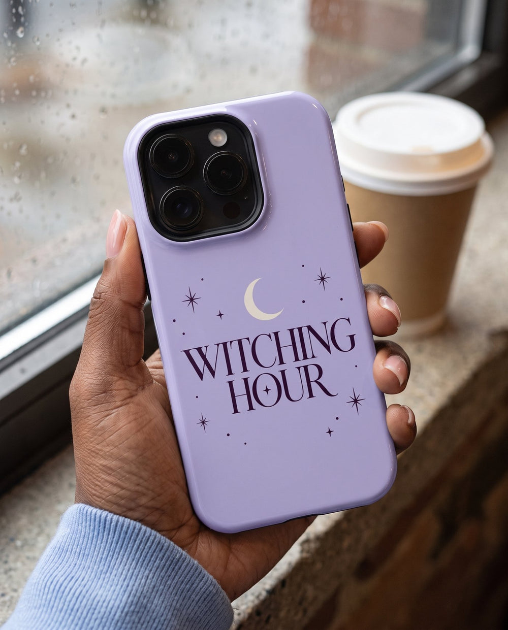 Witching Hour iPhone case, in hand